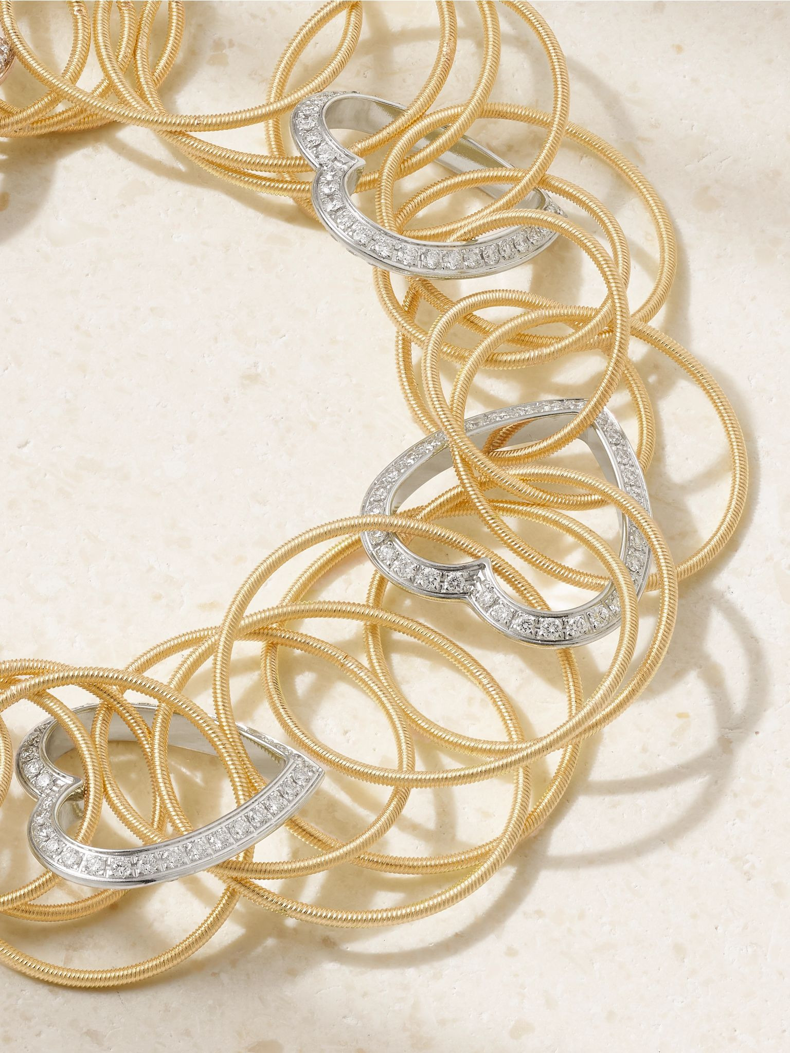 Hawaii 18-karat yellow and white gold diamond bracelet Gold - 4