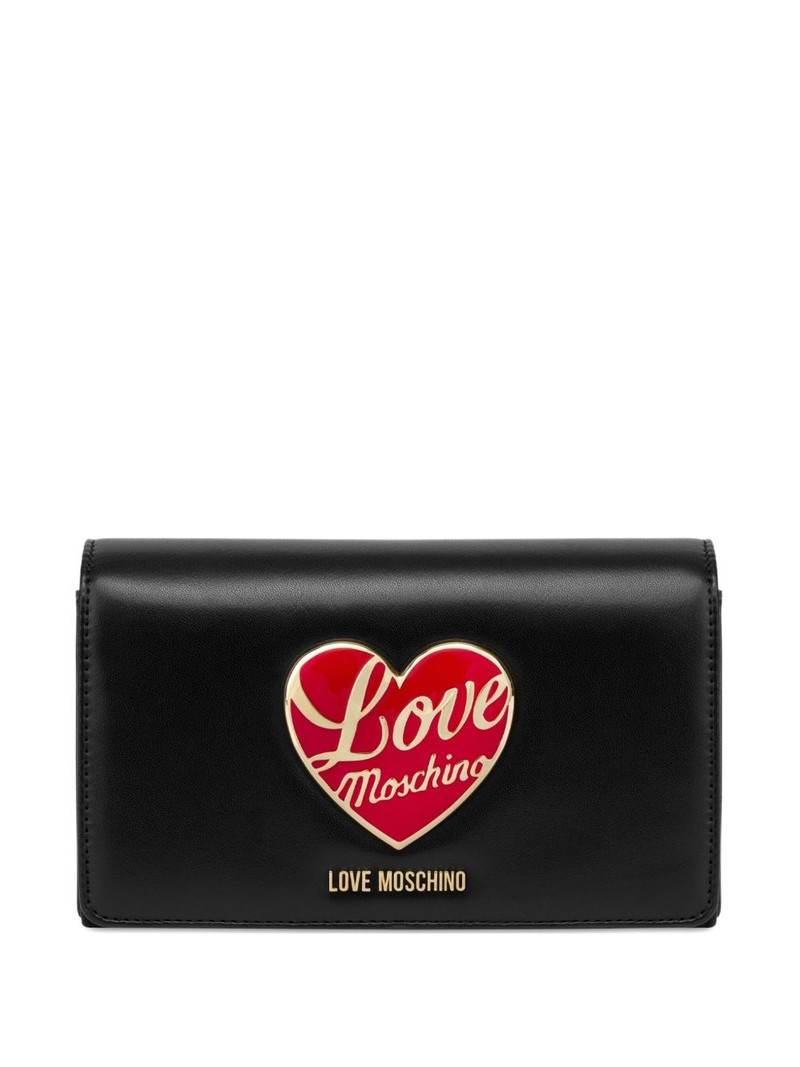 heart-appliqué clutch bag 1