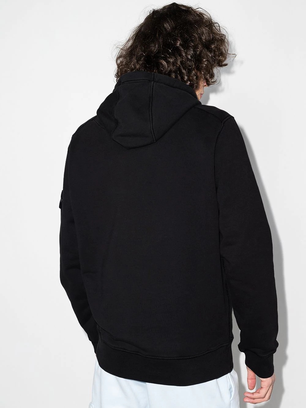 logo-patch cotton hoodie - 3