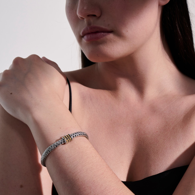 Icon Dot Bracelet, Sterling Silver, Gold, 6.5MM 5