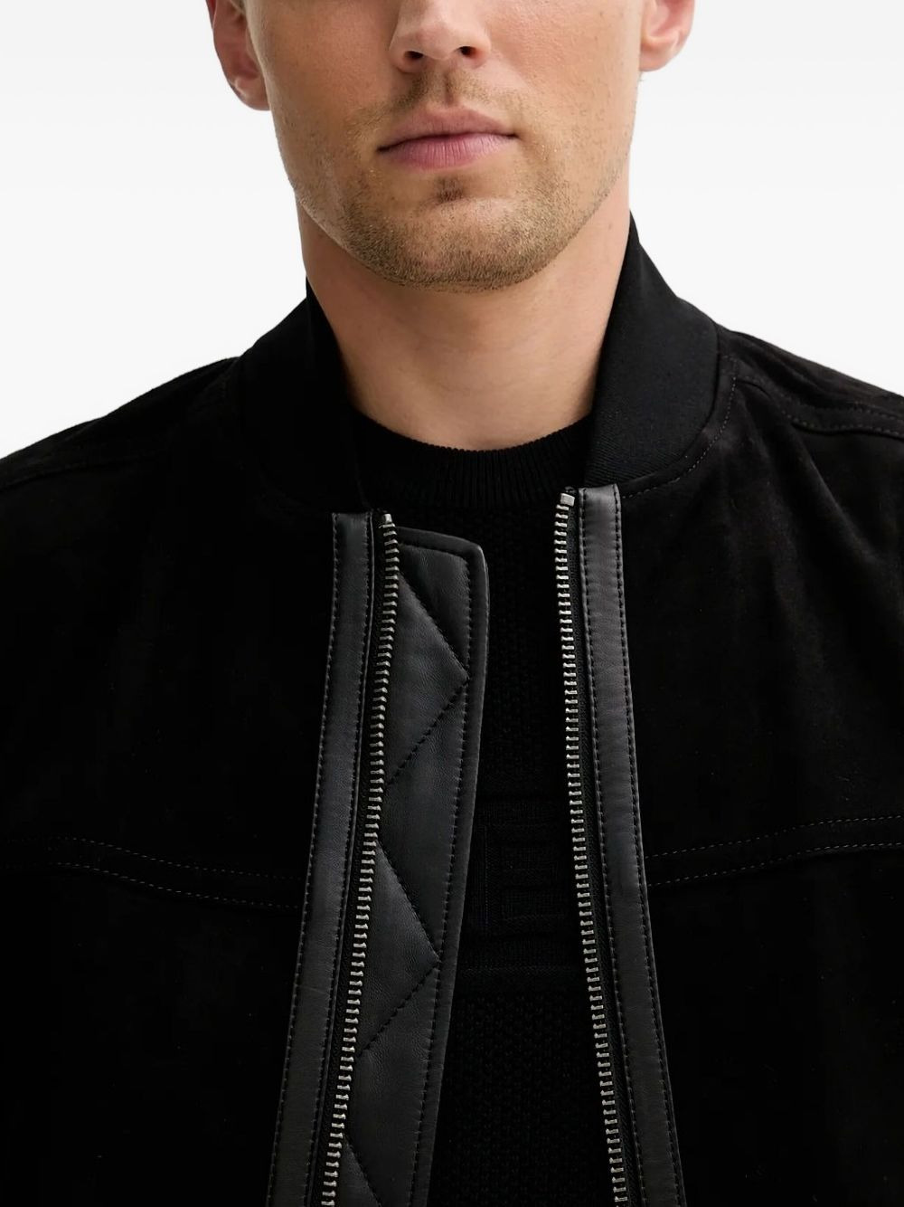 zip-fastening bomber jacket - 4