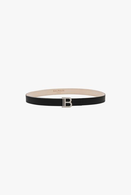 Black leather B-Belt belt - 1