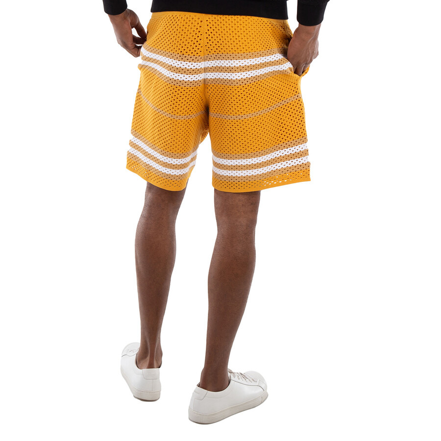 Burberry Marigold Morriss Icon Stripe Pointelle Knit Shorts - 6