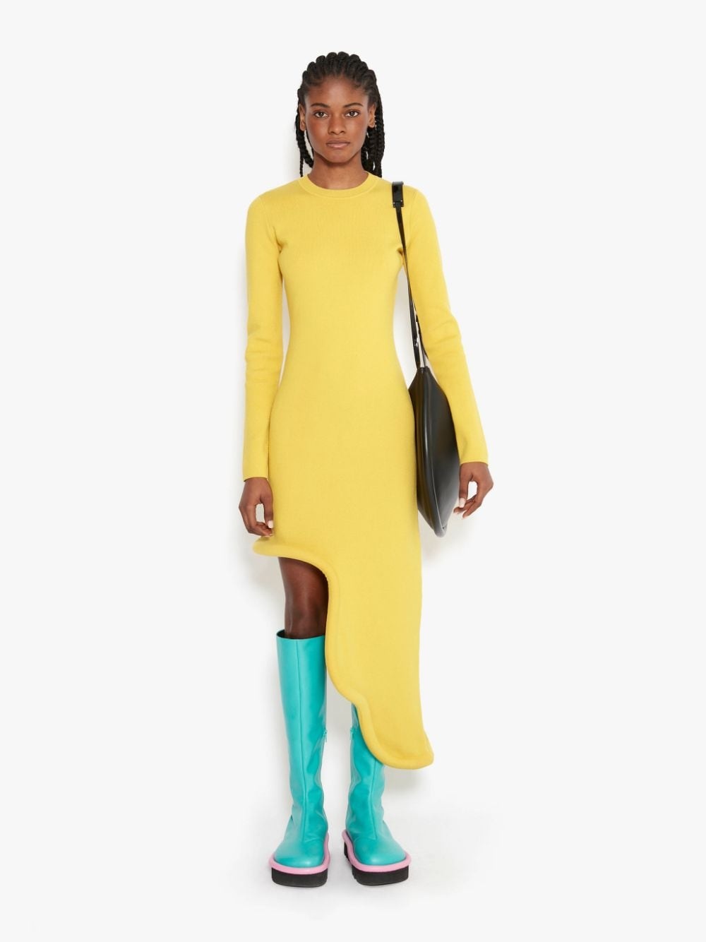 BUMPER-TUBE LONG SLEEVE ASYMMETRIC DRESS - 2
