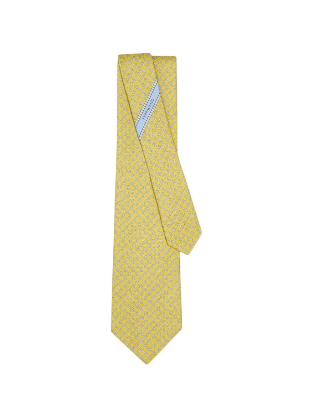 square-print silk tie - 1
