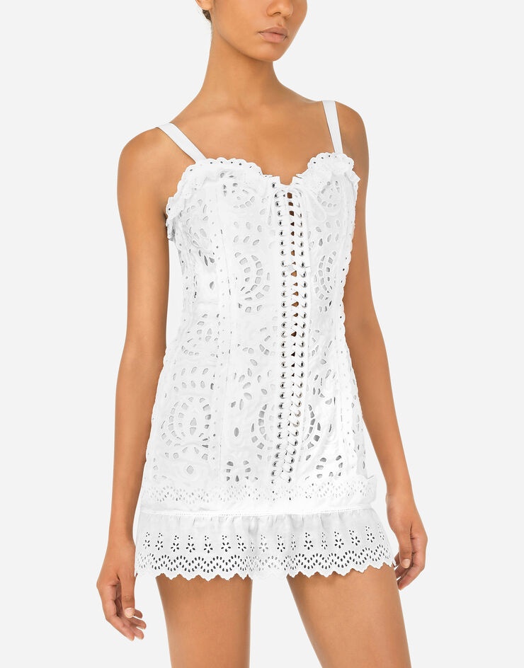 Short dress with openwork embellishment - 4