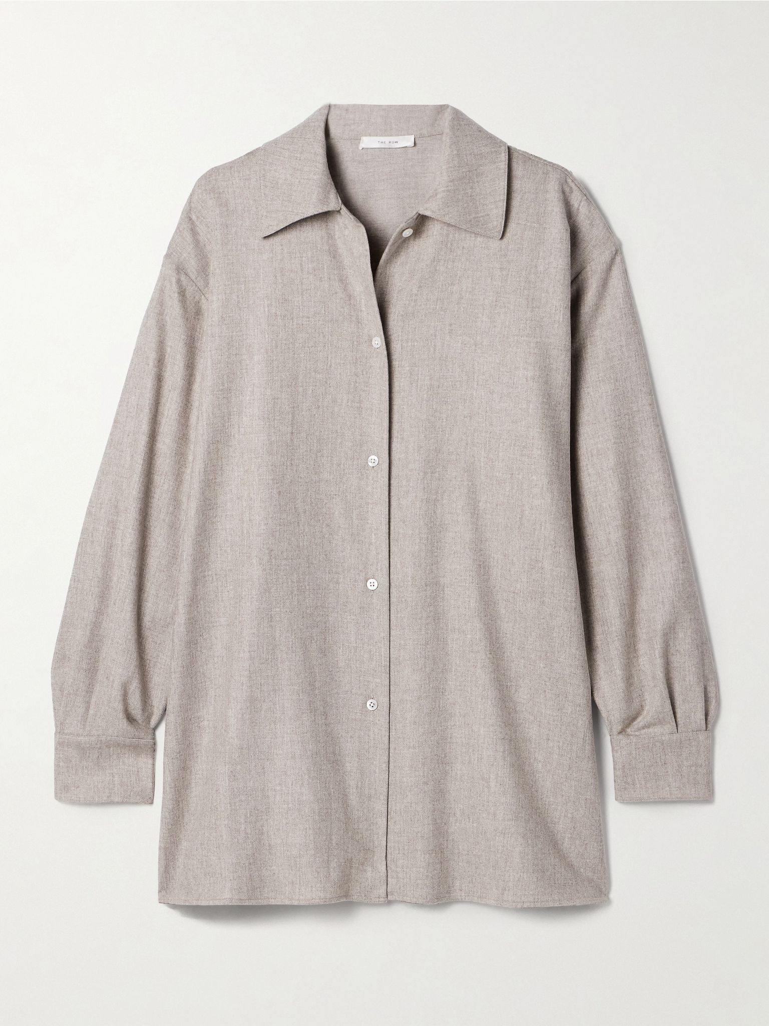 Komako brushed wool and cashmere-blend shirt Cream - 1