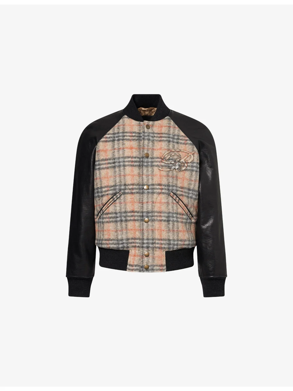 Rosewell Leather-Sleeves Wool-Blend Jacket - 1