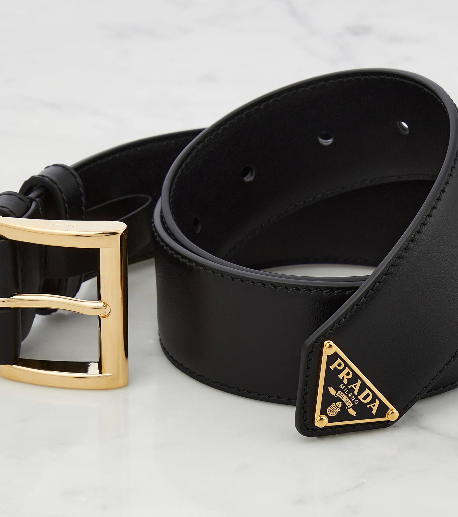 Logo leather belt - 4
