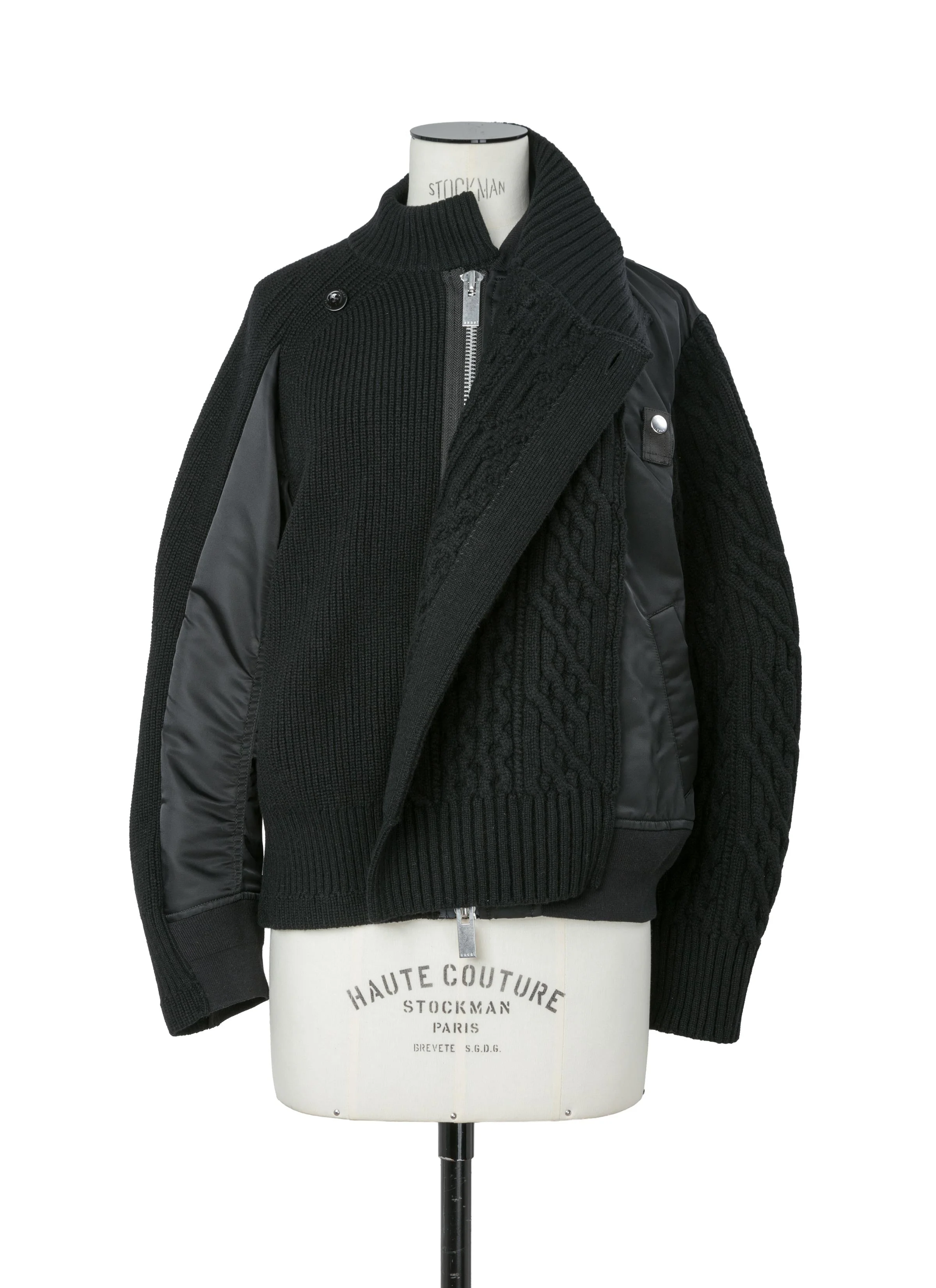 Nylon Twill x Wool Knit Blouson - 1