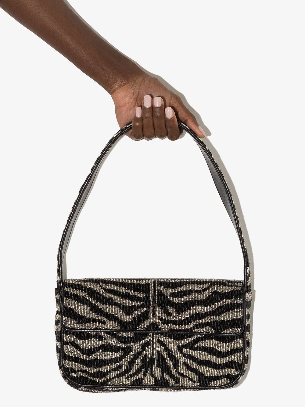 Tommy beaded-zebra pattern shoulder bag - 4