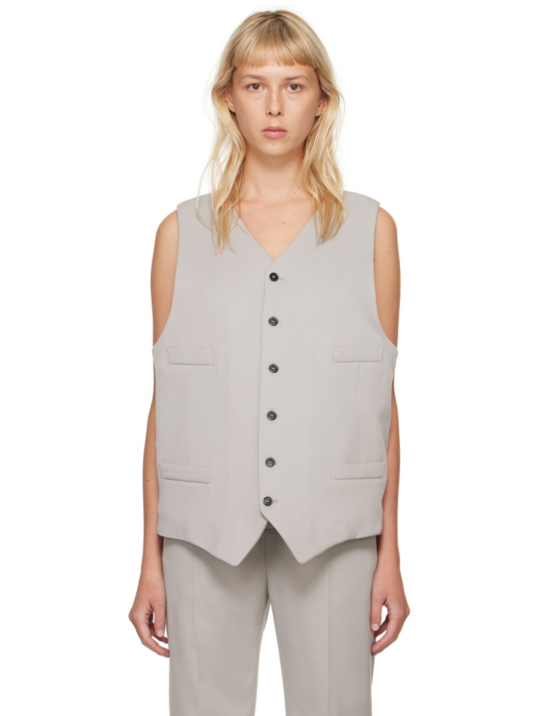 Taupe Tailoring Vest - 1