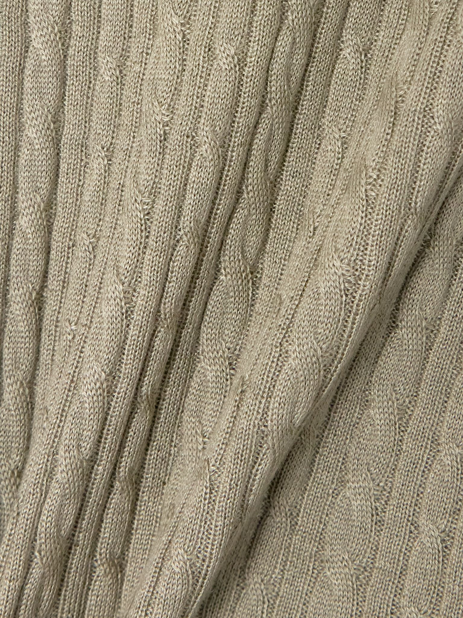 Rimella cable-knit cashmere and silk-blend T-shirt Sage green - 4