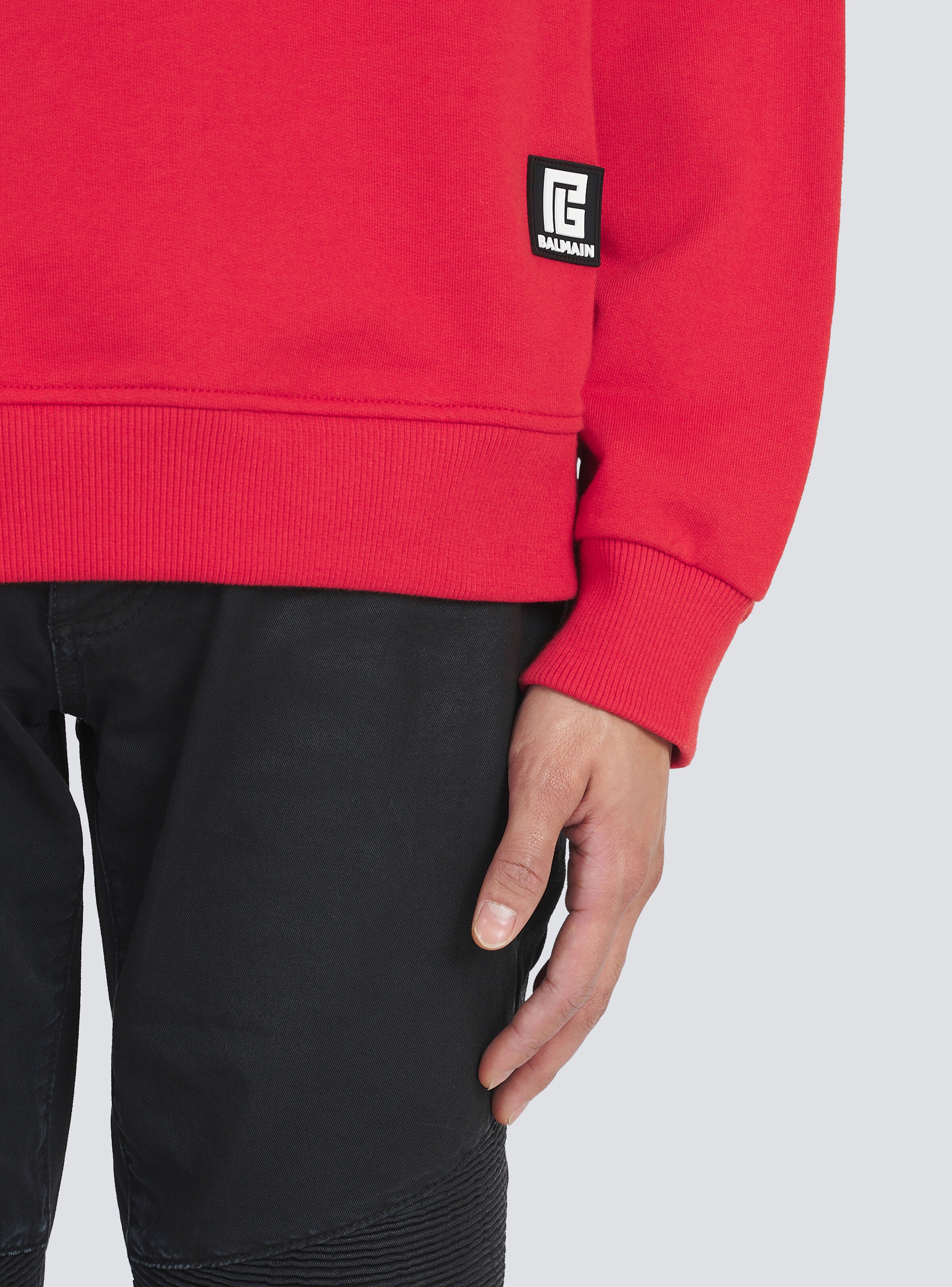 Eco-designed cotton sweatshirt with Balmain logo print - 7