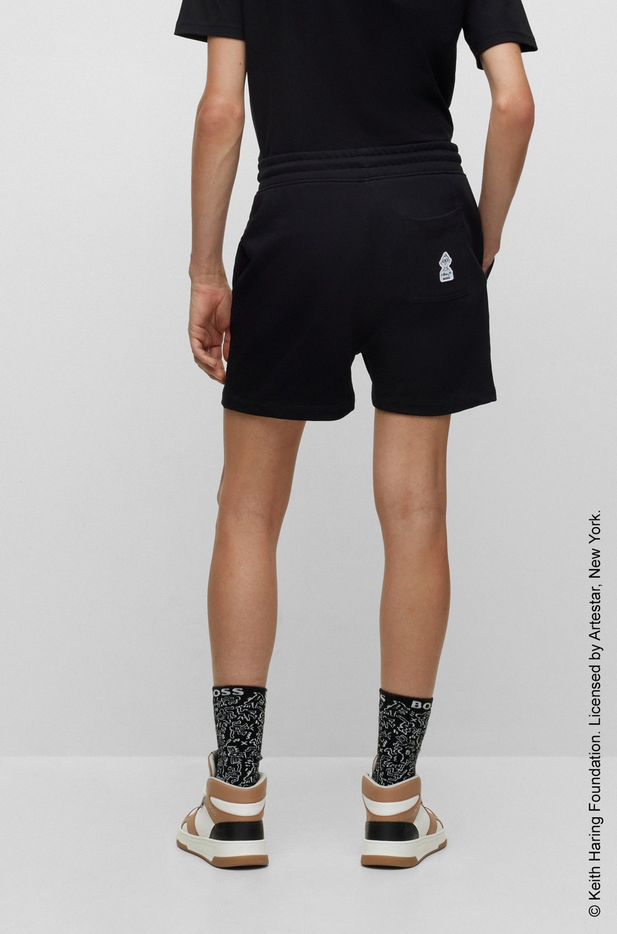 BOSS X KEITH HARING GENDER-NEUTRAL SHORTS IN COTTON-BLEND TERRY - 4