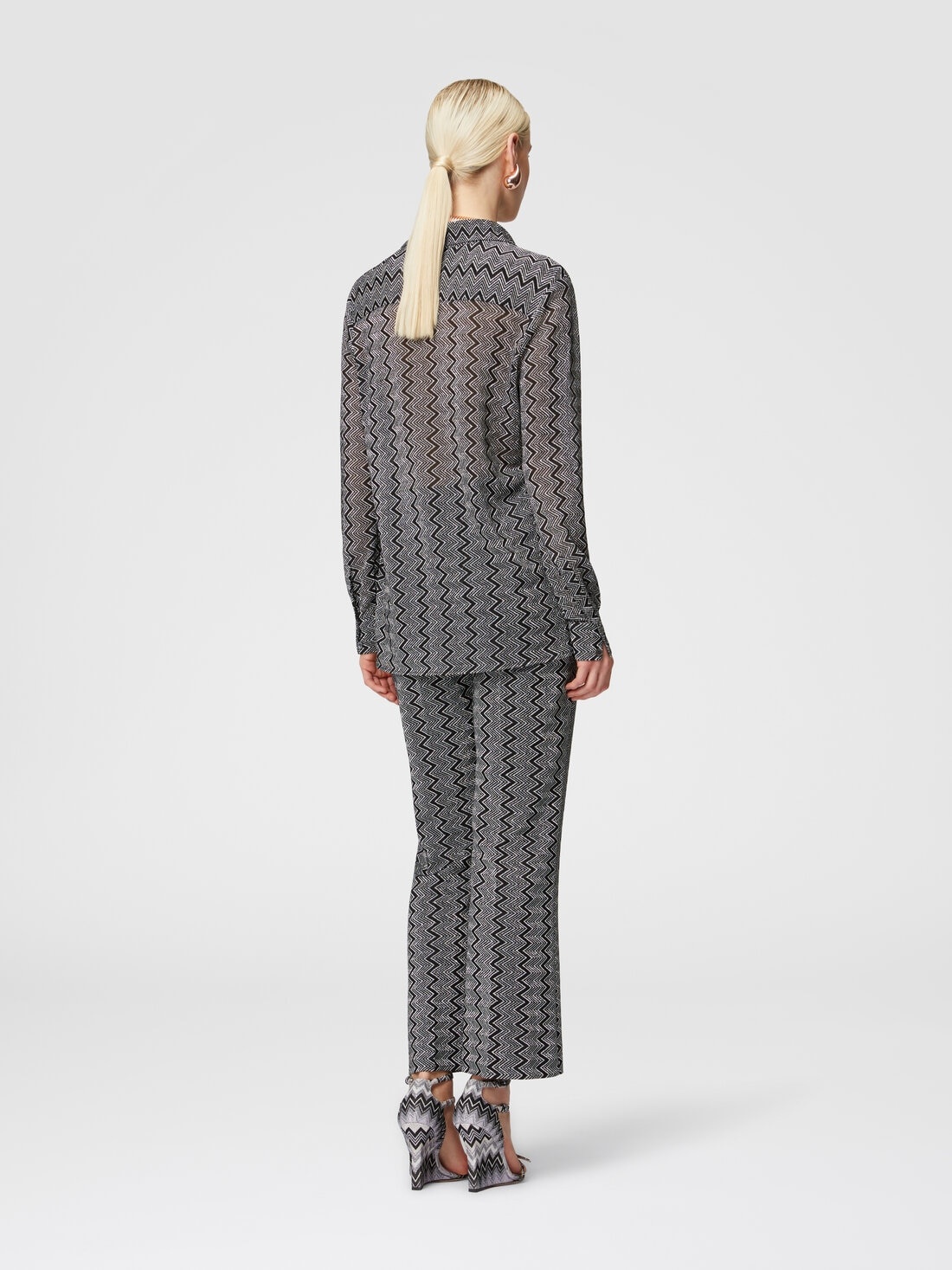 Shirt with zig zag lamé pattern - 3