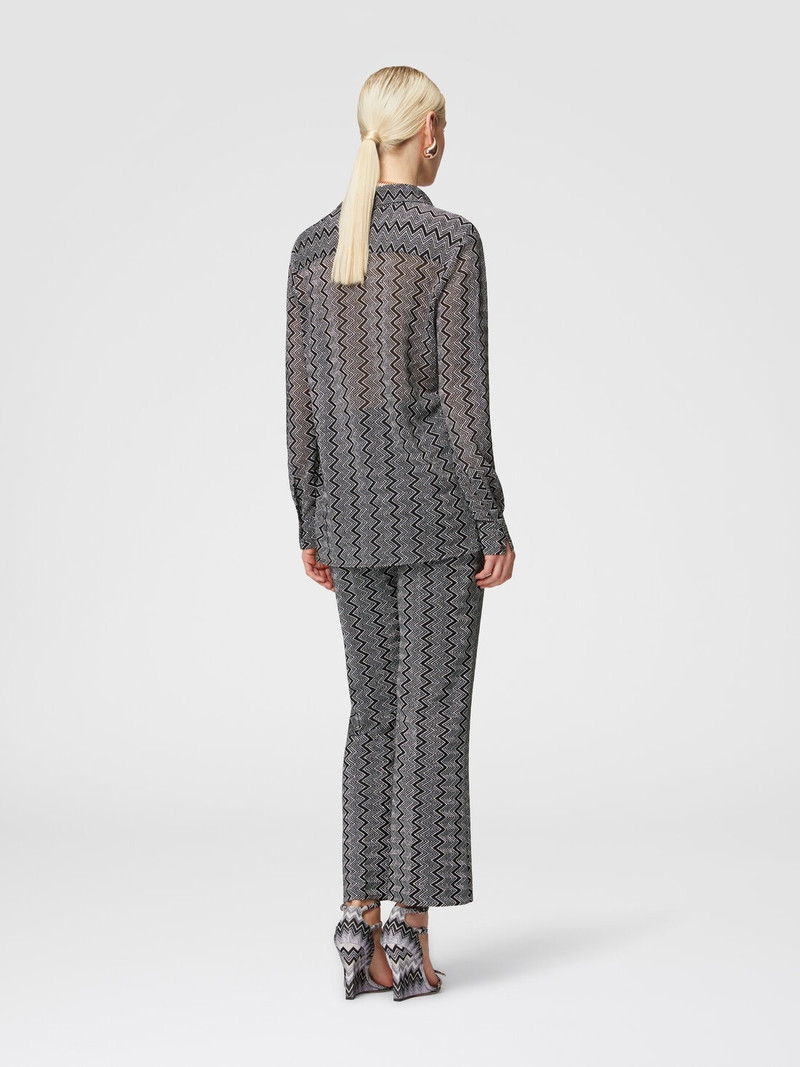 Shirt with zig zag lamé pattern 3