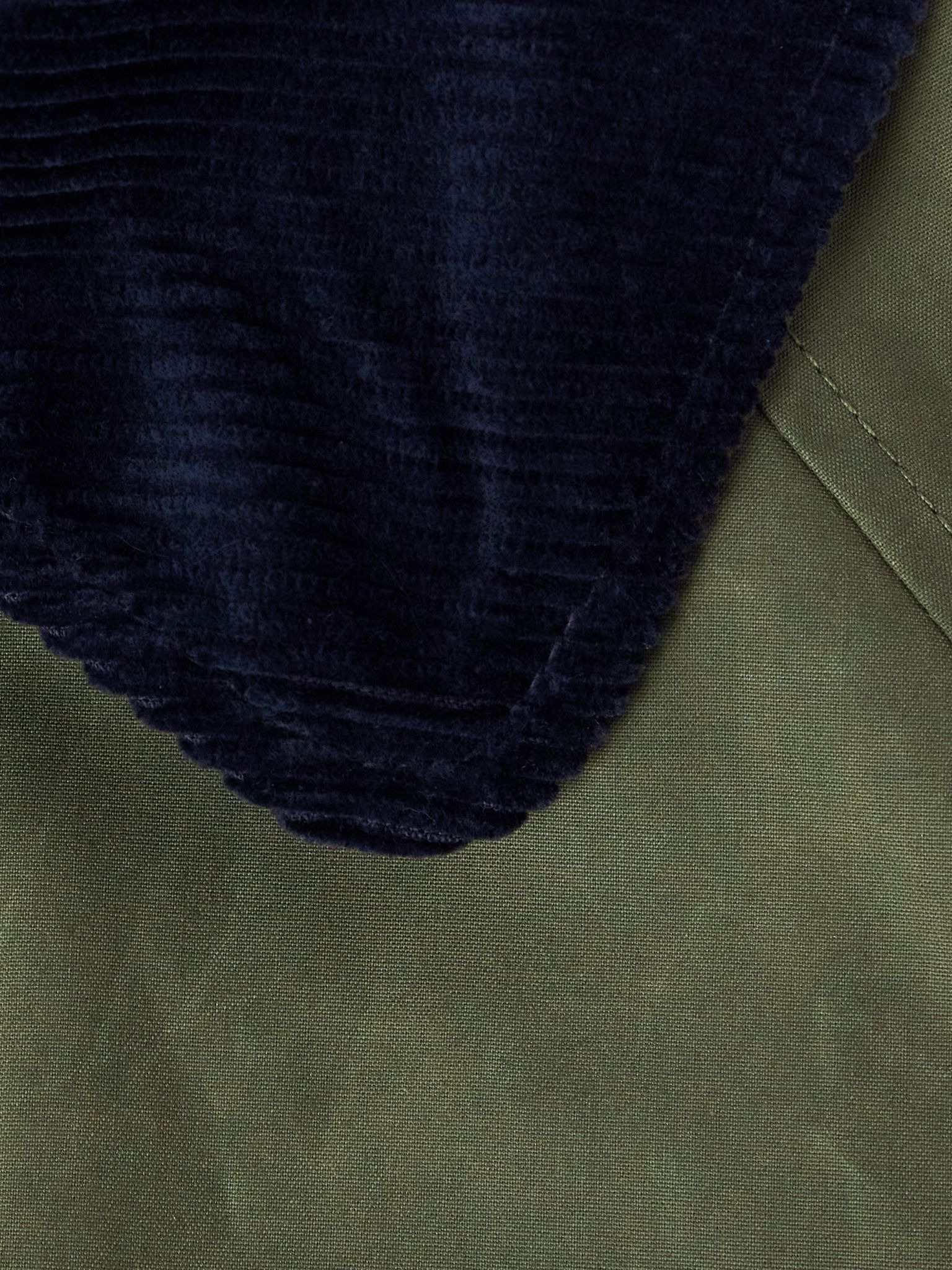 Gaspard Oversized Corduroy-Trimmed Coated Cotton-Canvas Coat Green - 5