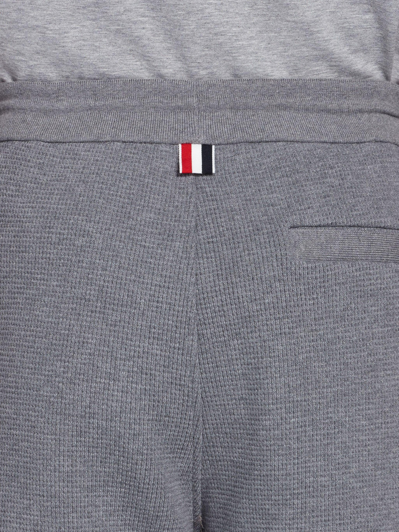 Medium Grey Waffle 4-Bar Stripe Sweatshorts 6