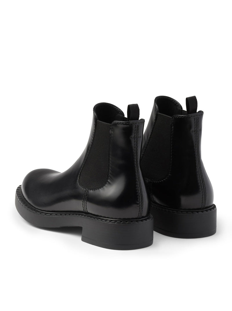 Prada Men Brushed Leather Chelsea Boots - 3