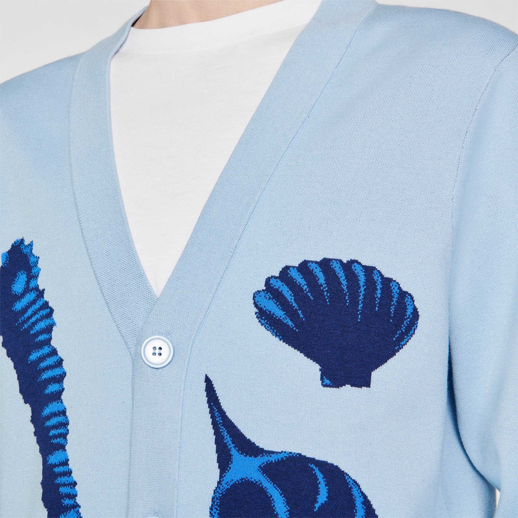 JACQUARD KNIT SEASHELL CARDIGAN - 4