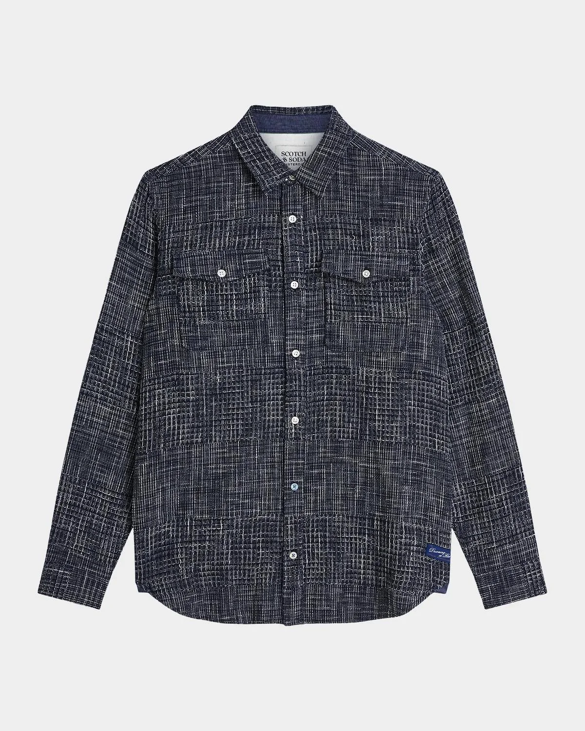 Men's Melange Waffle Classic Fit Button-Front Shirt - 1