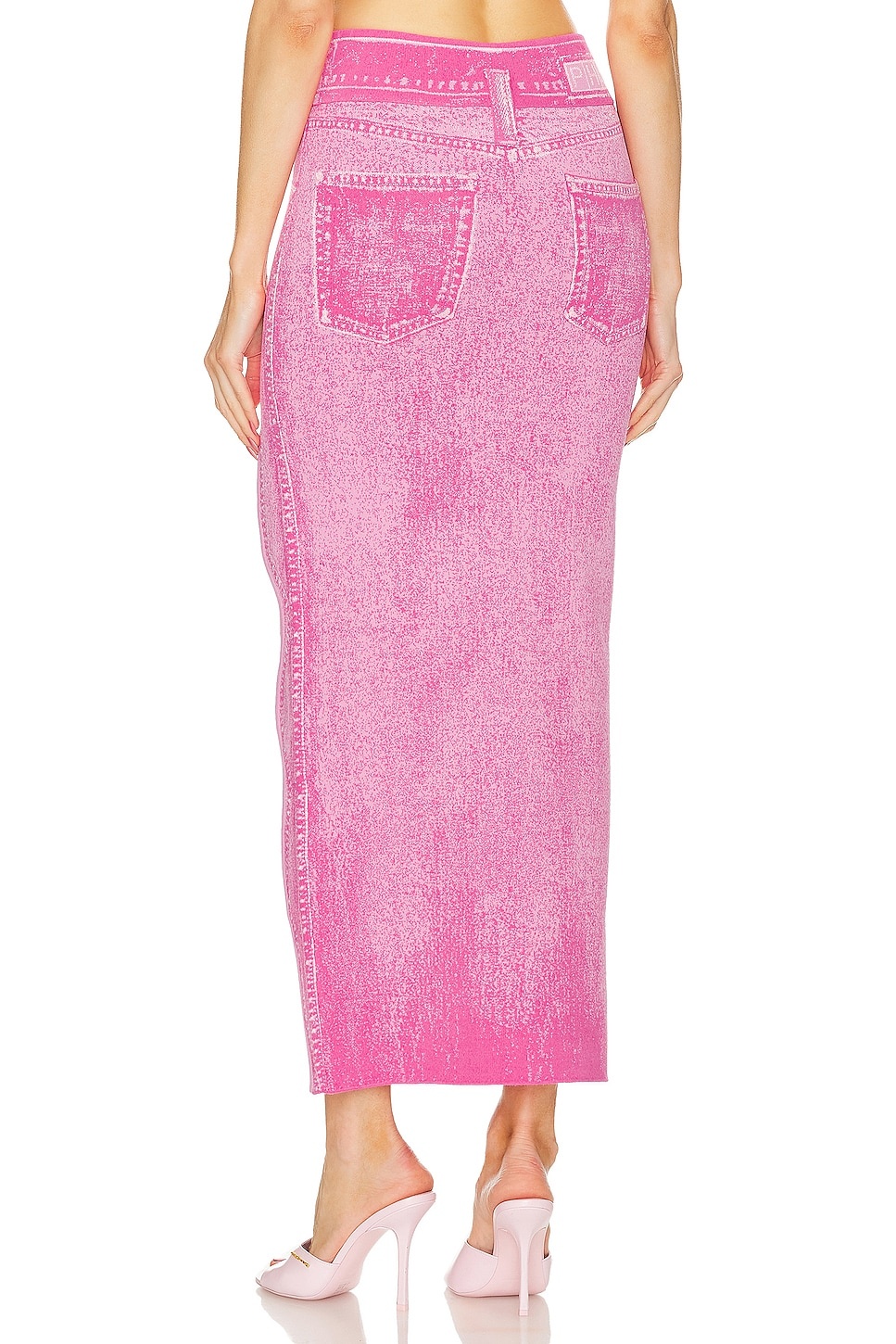 Lily Denim Print Wavy Midi Skirt - 3