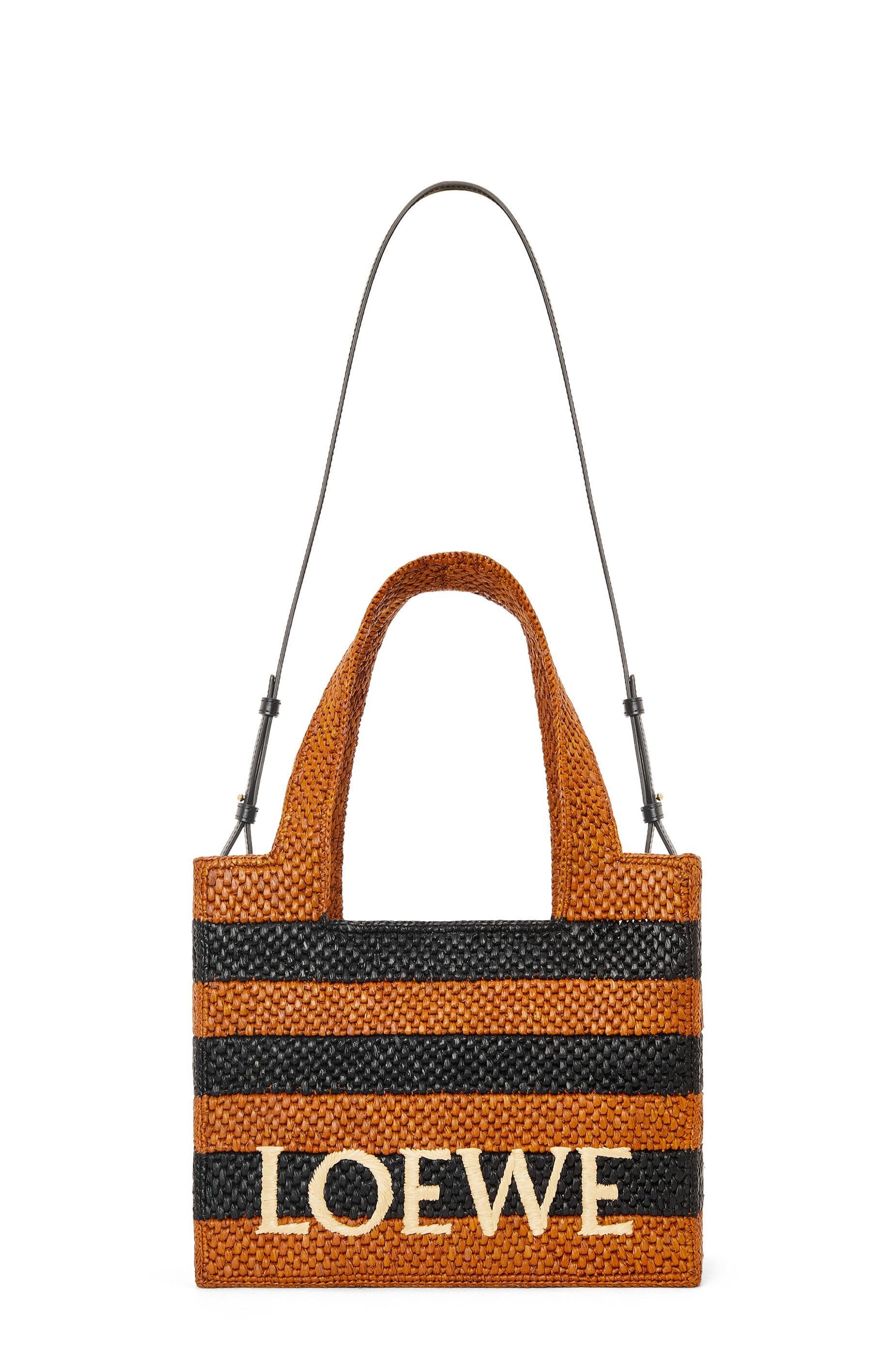 LOEWE Font tote in raffia - 7