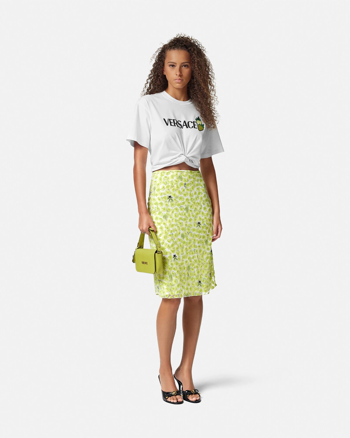 Strawberry Garden Devoré Pencil Skirt - 2