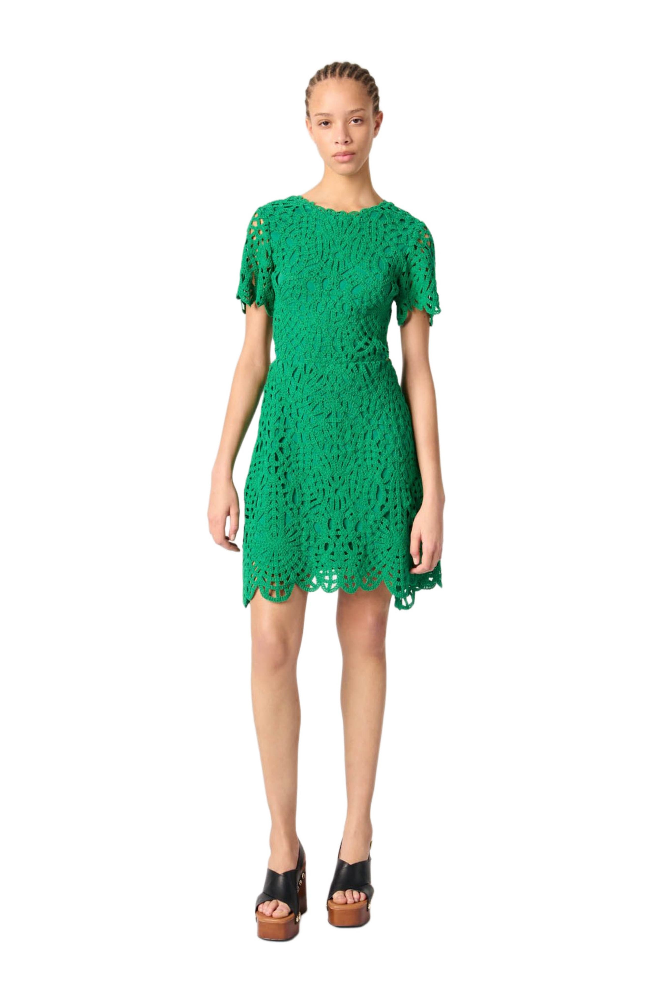 maje Short crochet dress in Green at Nordstrom - 1