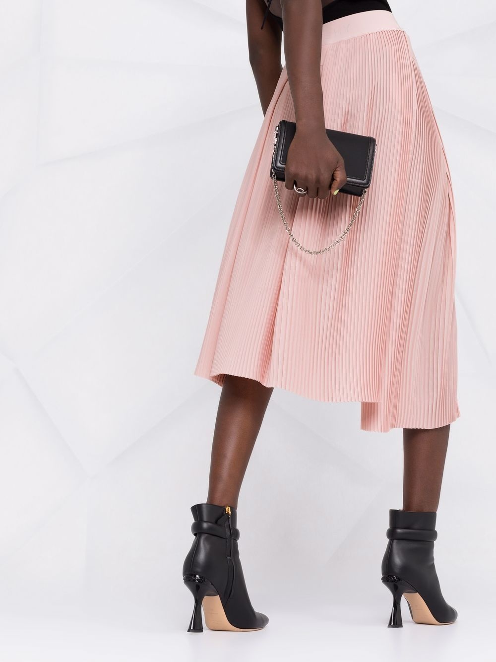 asymmetric pleated midi skirt - 3