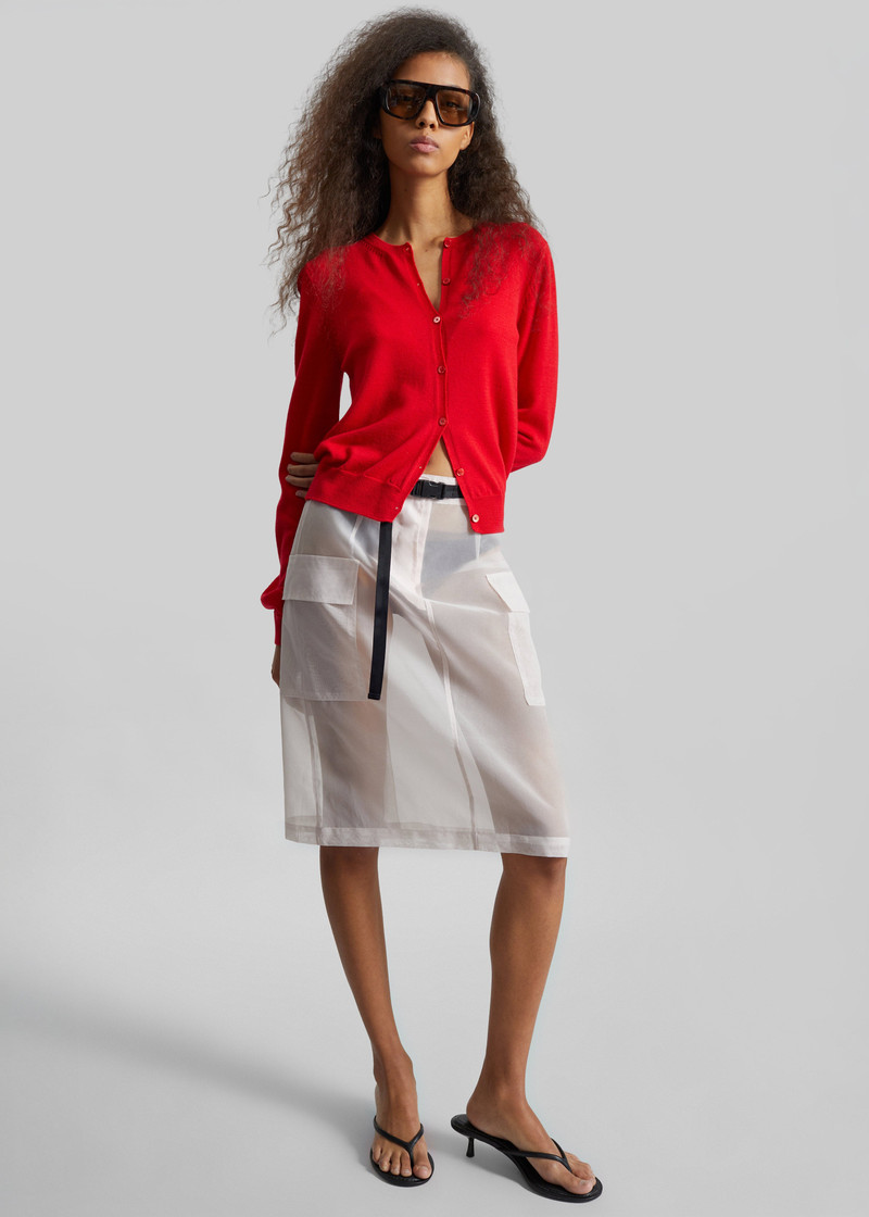 Mahim Superfine Wool Cardigan - Red 6