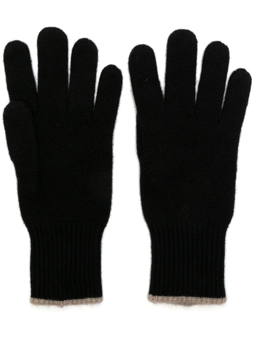 intarsia-knit cashmere gloves - 1