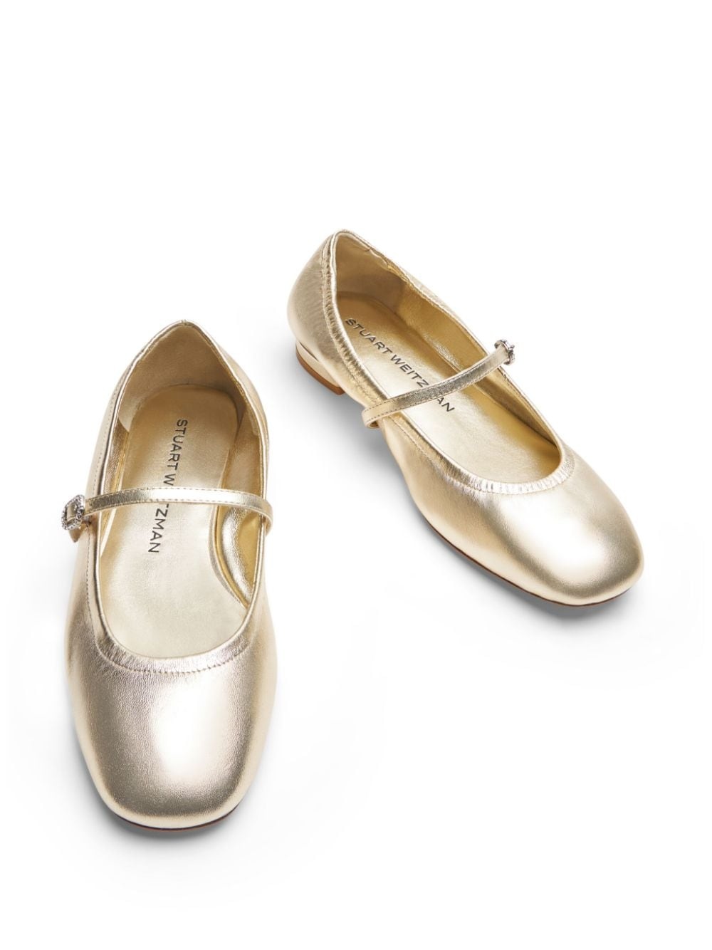 Claris crystal-embellished leather ballerina shoes - 4