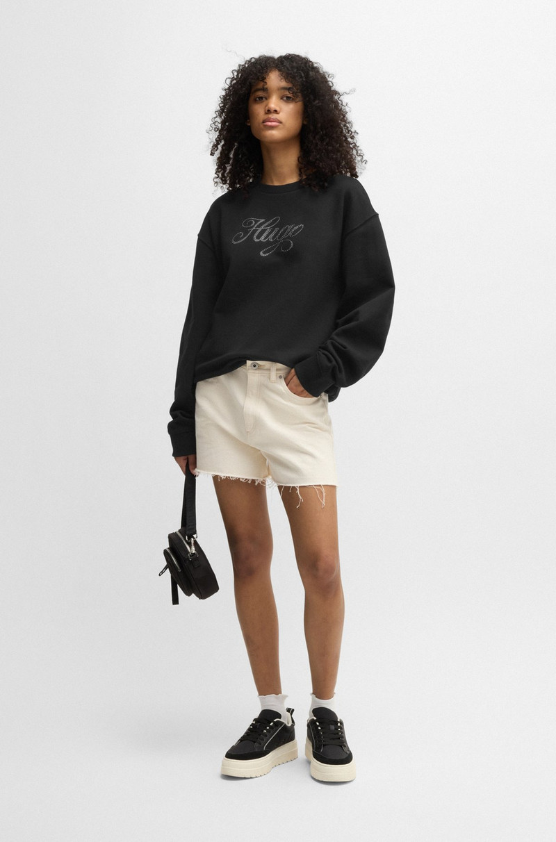HUGO OVERSIZE-FIT SWEATSHIRT IN COTTON TERRY WITH LOGO ARTWORK outlook