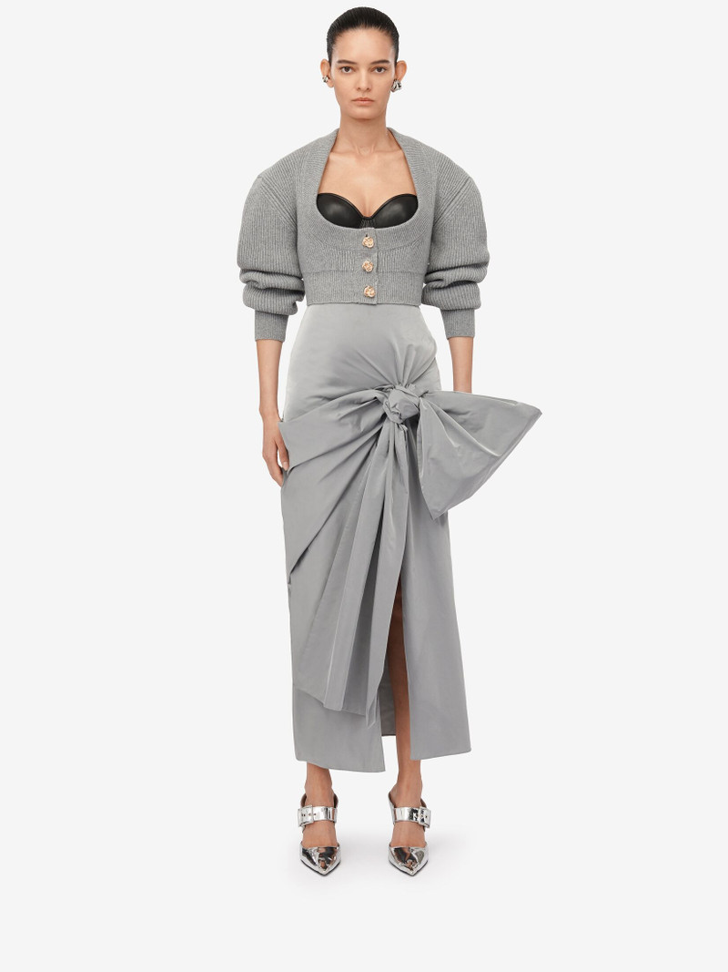 Alexander McQueen Women's Cocoon Sleeve Cardigan in Grey Melange outlook