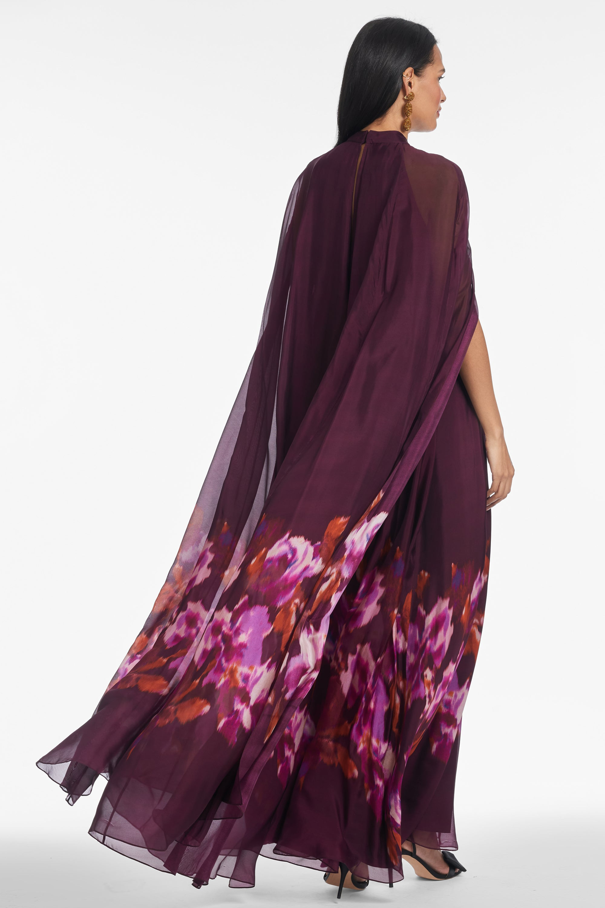 Tiana Gown - Mixed Berry Ikat Border - 4
