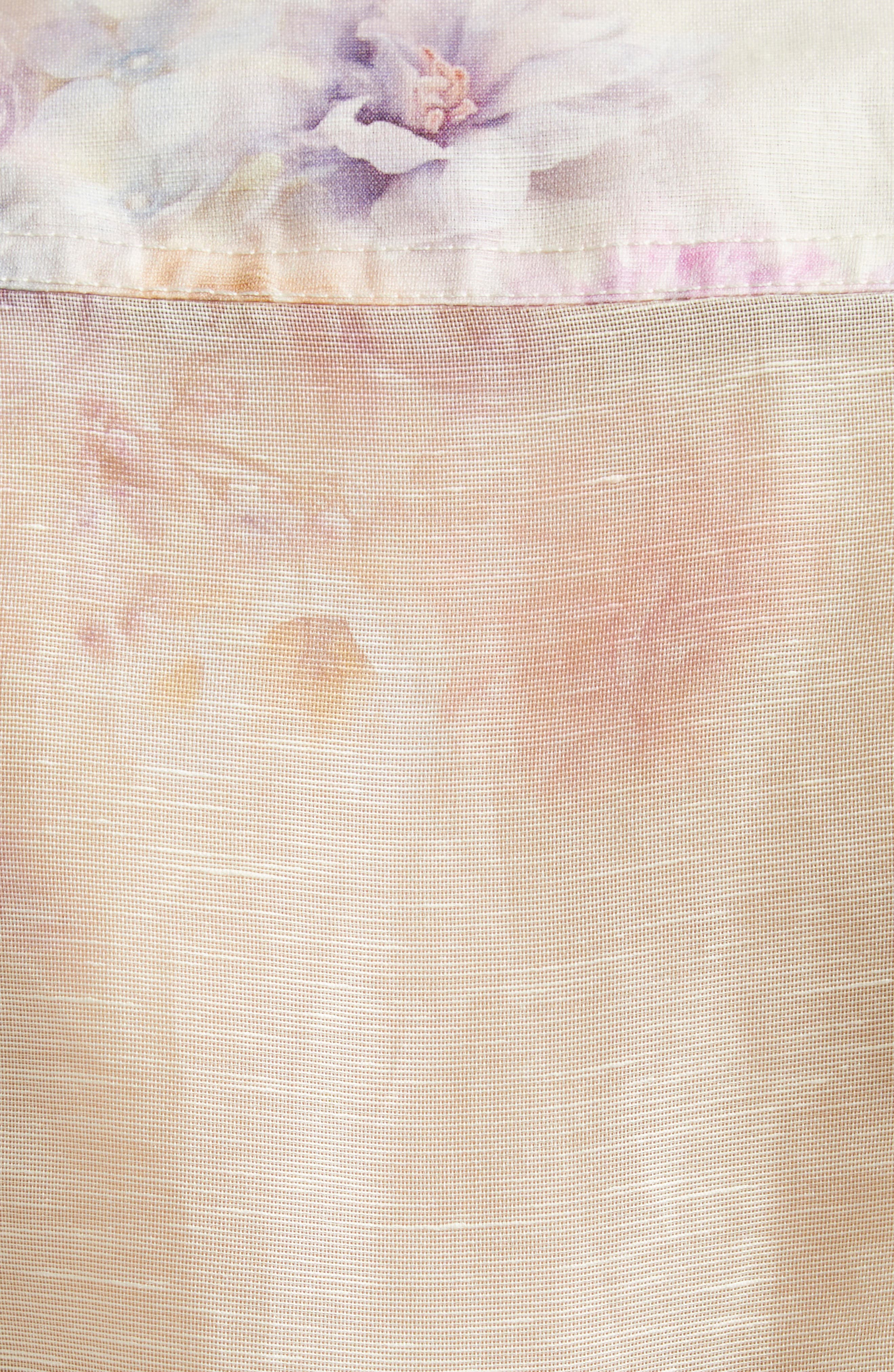 Zimmermann Hypnotic Floral Print Long Sleeve Organza Shirtdress in Cream Floral at Nordstrom - 6