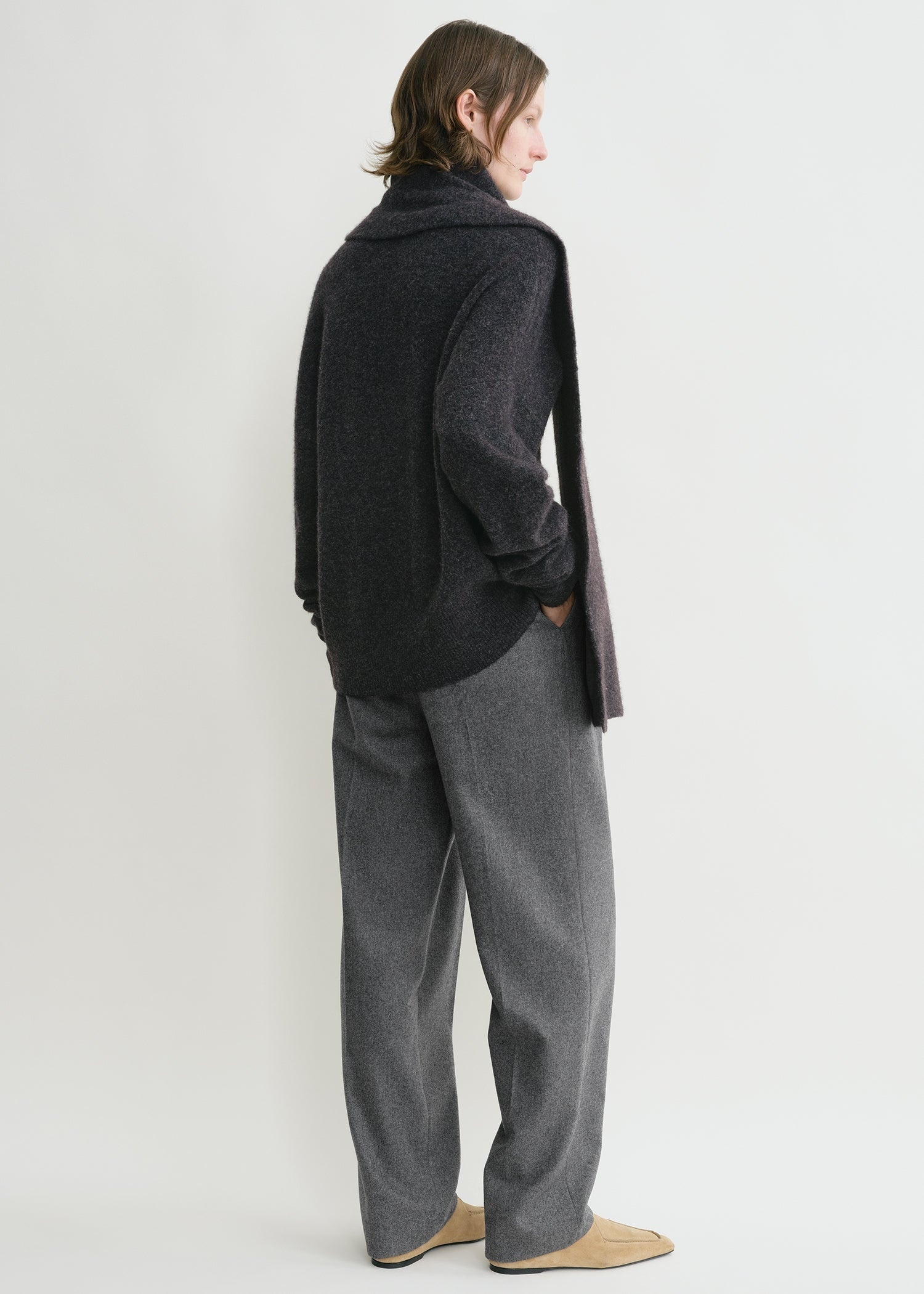 Draped-scarf knit granite - 4