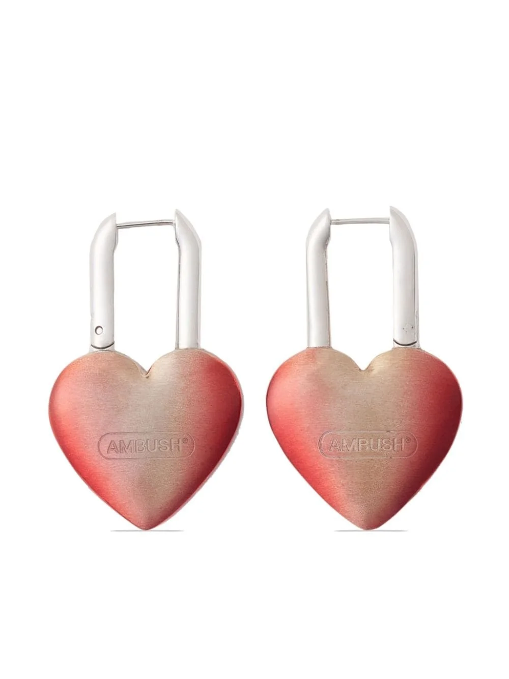 Fire Heart-padlock earrings - 1