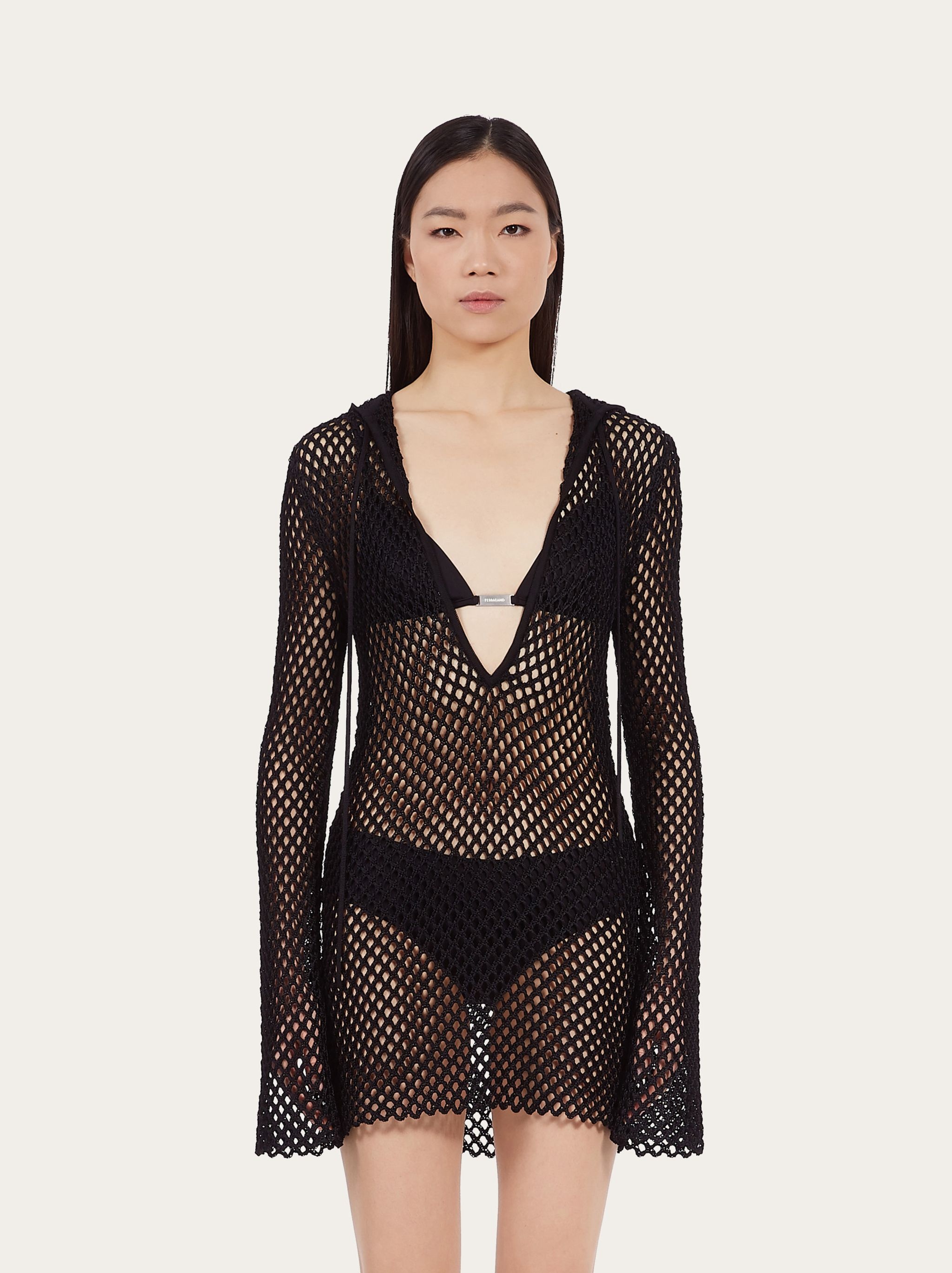 Hooded mesh short dress - 2