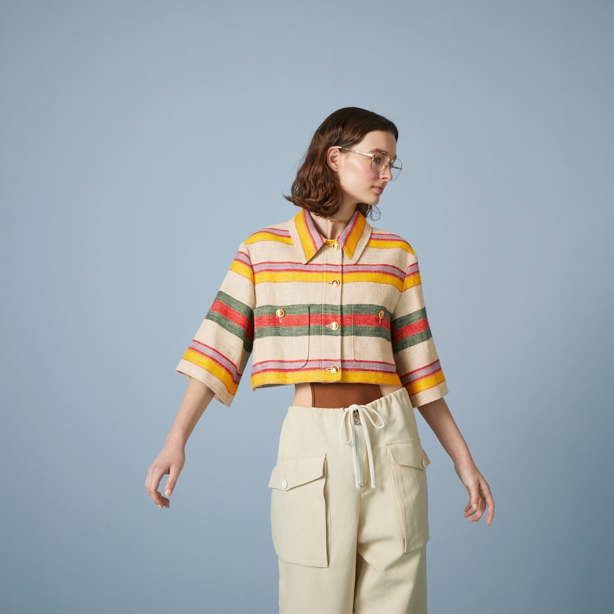 Striped linen jacket - 5