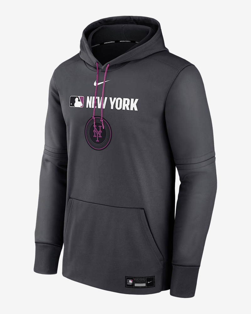 New York Mets Authentic Collection City Connect Men's Nike Therma MLB Pullover Hoodie 1