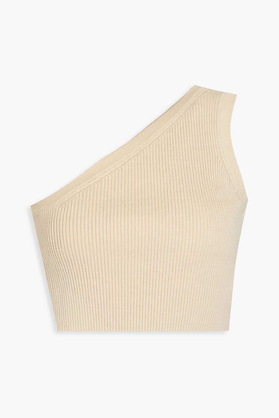 Ascu cropped one-shoulder linen-blend top - 1