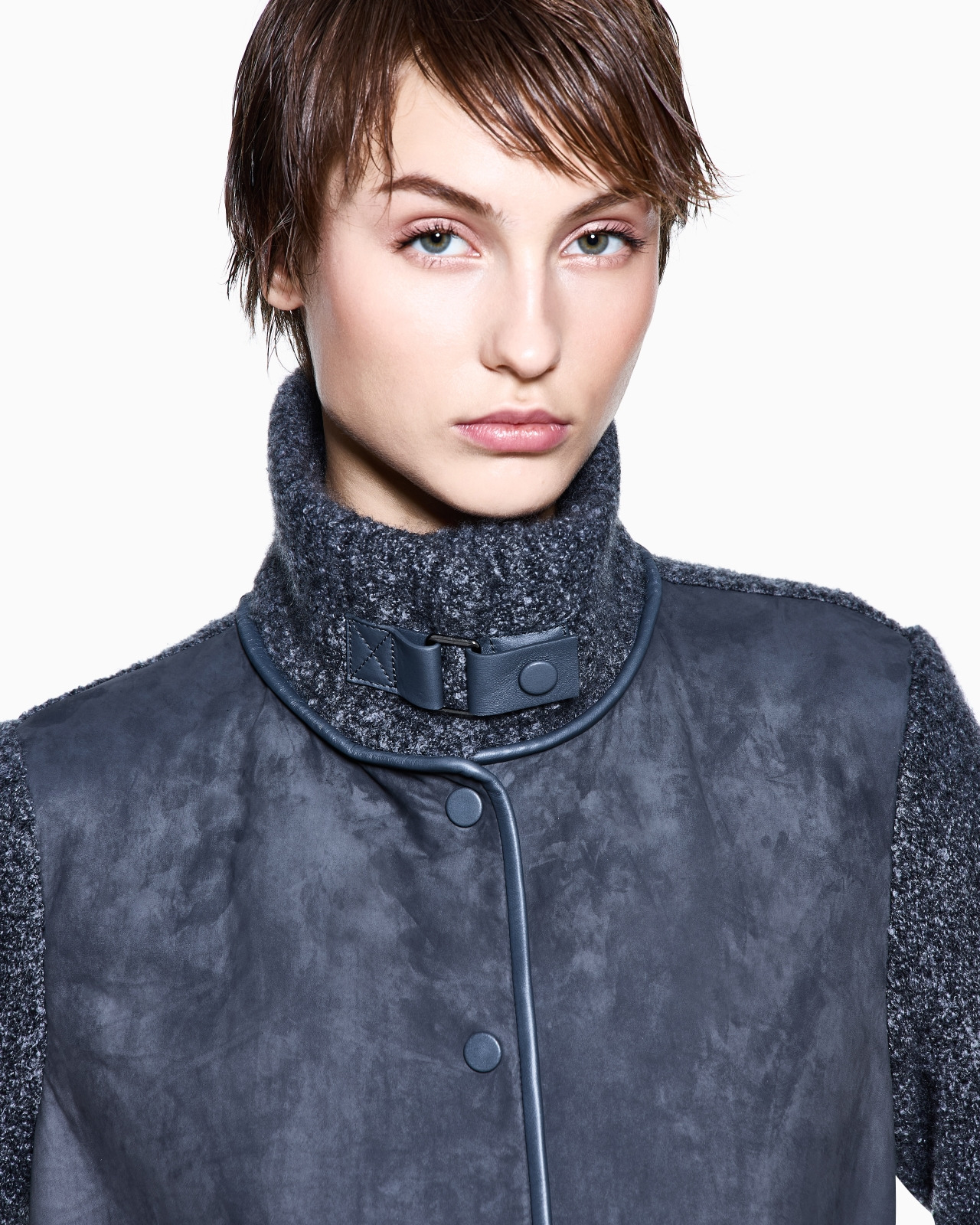 JACKET IN CALFSKIN AND CASHMERE AND SILK BOUCLÉ - 5