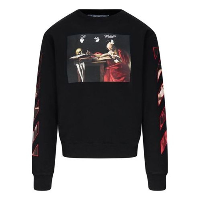Off-White Caravaggio Slim Crewneck 'Black/Red' OMBA025R21FLE0051025 - 1