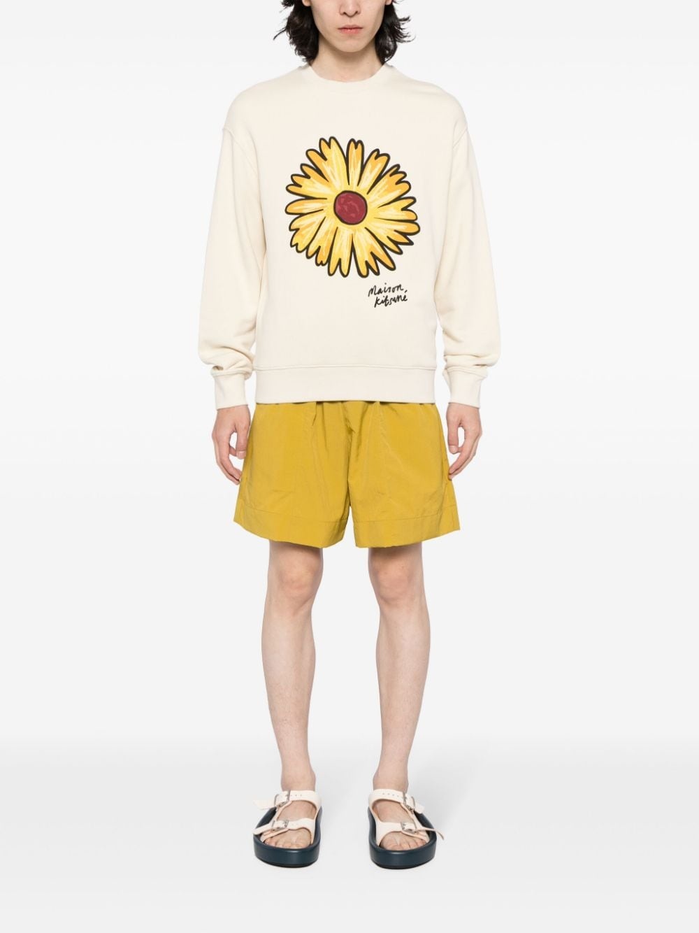 sunflower motif long sleeve sweater - 2