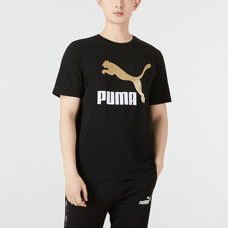 PUMA Classics Logo Metallic Tee 'Black' 536345-01 - 2