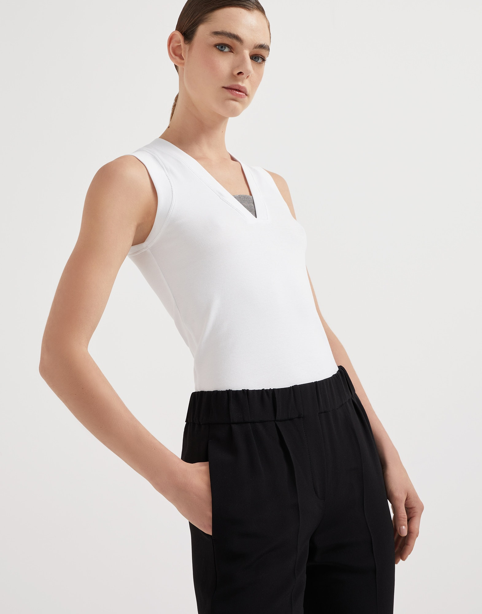 Silk and acetate crêpe cady tailored jogger trousers - 3
