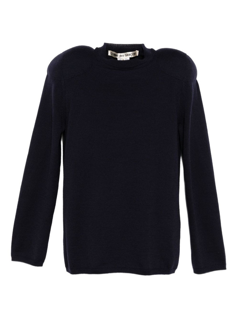 exaggerated-shoulder wool jumper 1